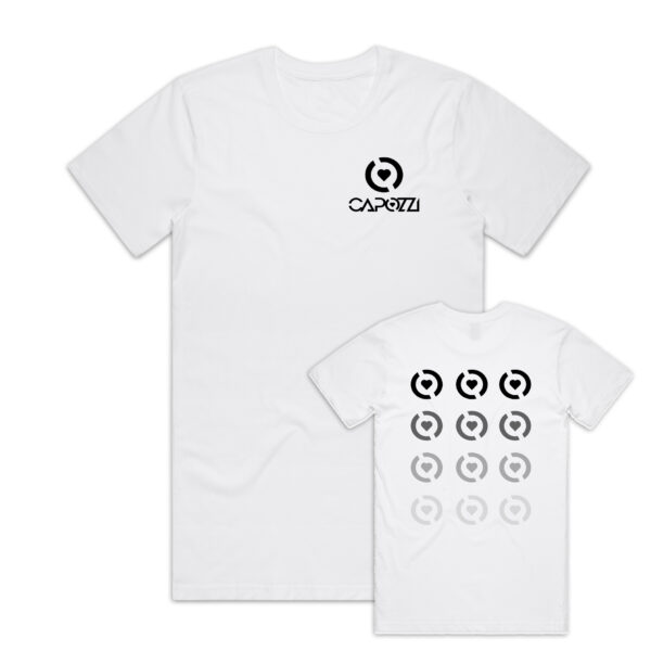 Capozzi Fade Tee White Front and Back